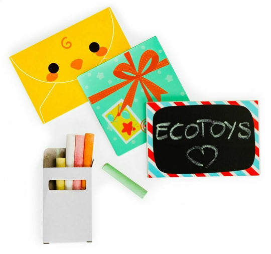 Houten Brievenbus Set met Brief, Kaart, Envelop en Krijtjes