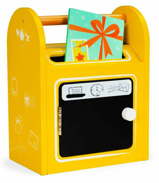 Houten Brievenbus Set met Brief, Kaart, Envelop en Krijtjes