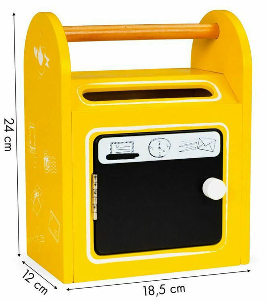 Houten Brievenbus Set met Brief, Kaart, Envelop en Krijtjes