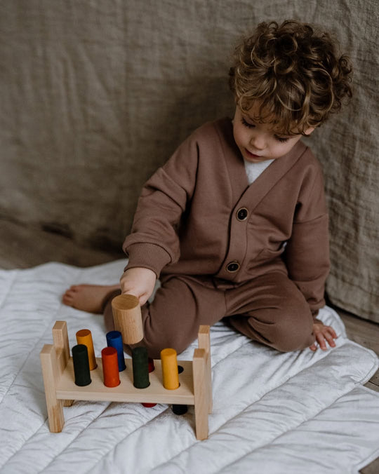 Houten Hamer Klopbank - Kleurrijk