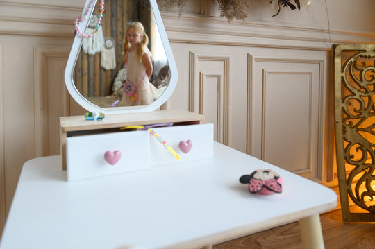 Prinsessen Beautytafel Set met spiegel en stoel - Tulp