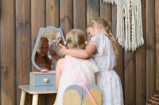 Prinsessen Beautytafel Set met spiegel en stoel - Tulp