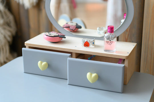 Prinsessen Beautytafel Set met spiegel en stoel - Tulp