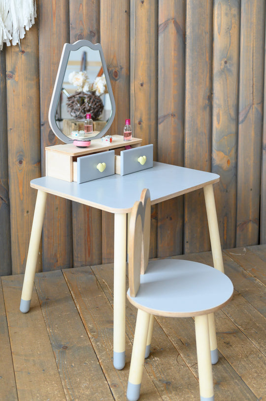 Prinsessen Beautytafel Set met spiegel en stoel - Tulp