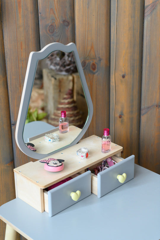 Prinsessen Beautytafel Set met spiegel en stoel - Tulp