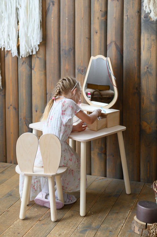 Prinsessen Beautytafel Set met spiegel en stoel - Tulp