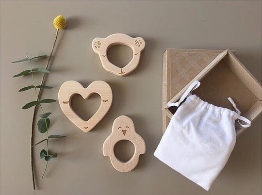 Houten bijtring - Pinguïn