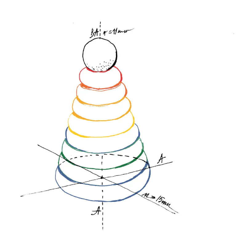 Wooden Round Pyramid - Colorful