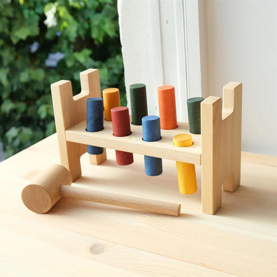 Houten Hamer Klopbank - Kleurrijk