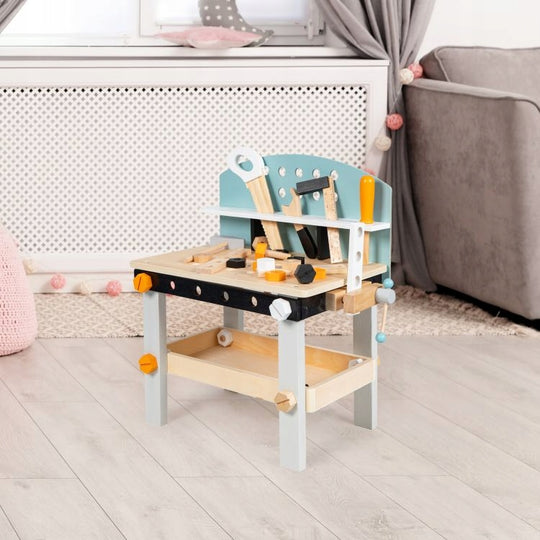 Kleine Houten Werkbank voor Kinderen – 32-delige Set