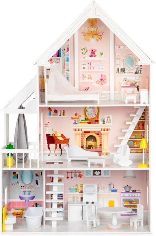 Houten Poppenhuis Liselle met LED-verlichting