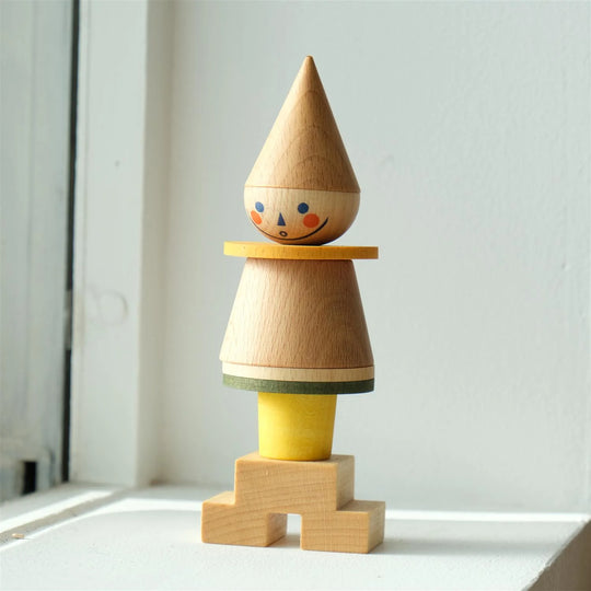 LALA Houten Stokfiguurtje - Geel