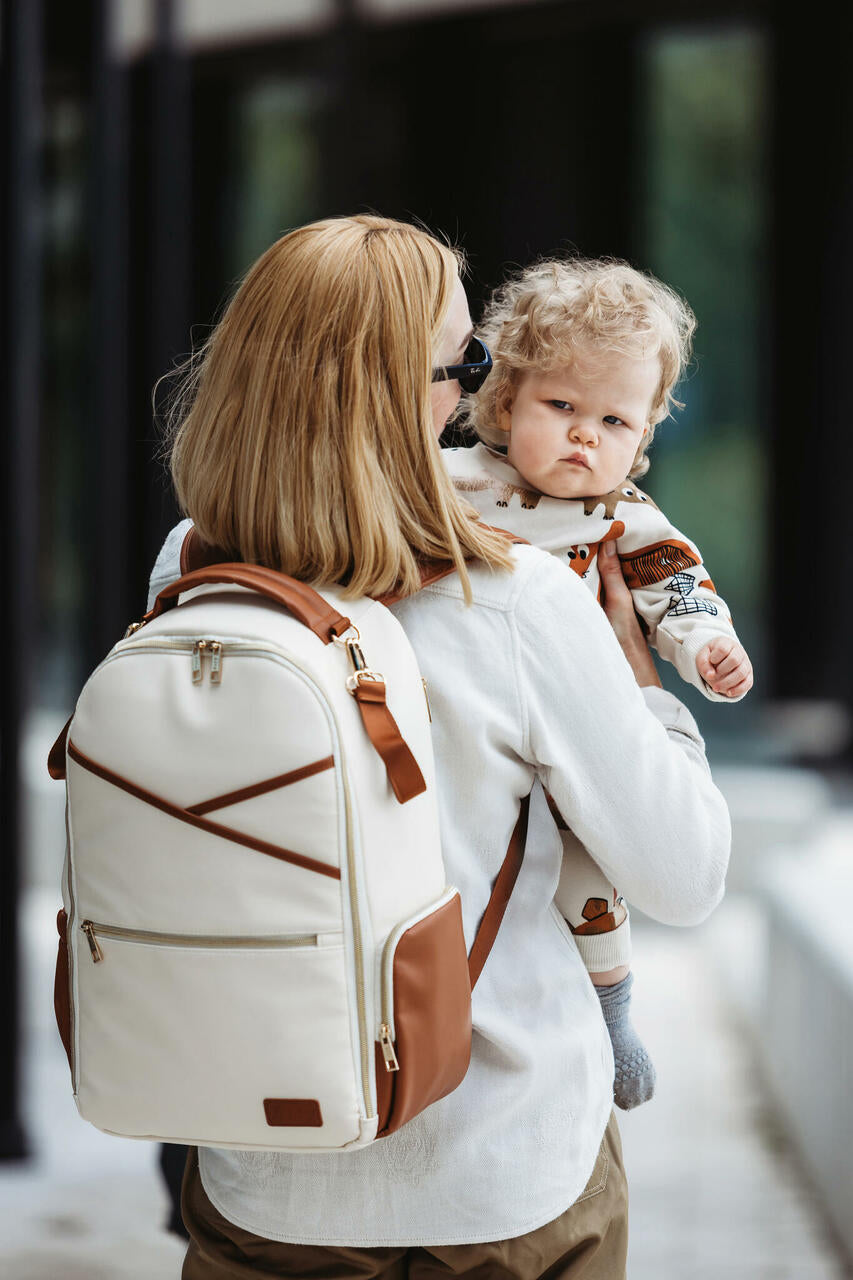 Large Diaper Backpack β Cappuccino