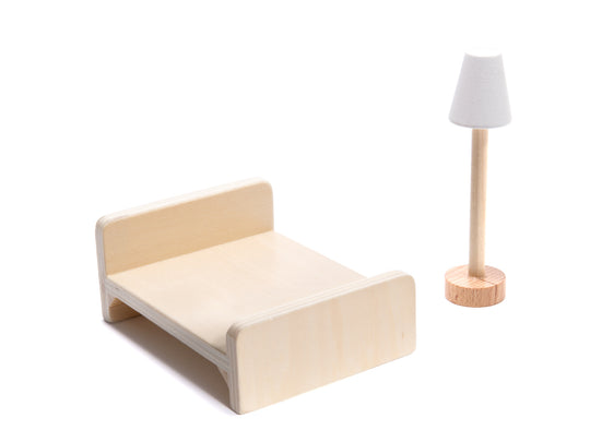 Houten poppenhuis 78cm Grijs met LED-verlichting – inclusief uitgebreide meubelset