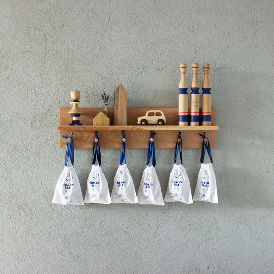 Houten bowlingkegels - Blauw