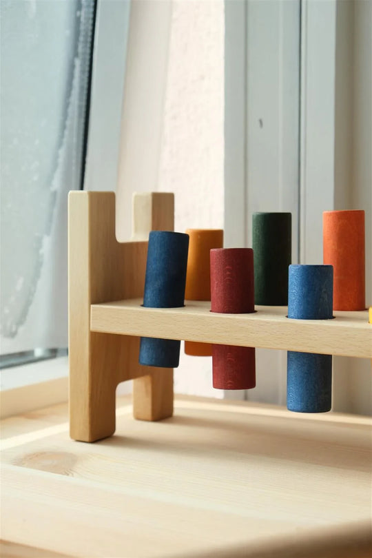 Houten Hamer Klopbank - Kleurrijk