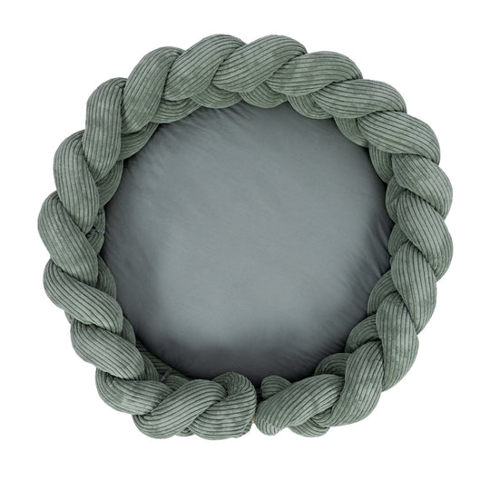 Baby Nest & Play Mat With Crib Bumper Braid - Olive Green