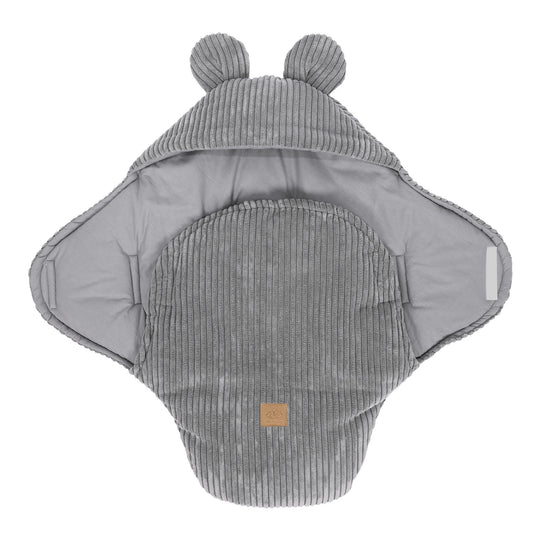 Baby Swaddle with Bear Ears – Grey