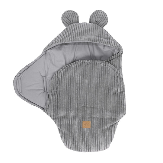 Baby Swaddle with Bear Ears – Grey