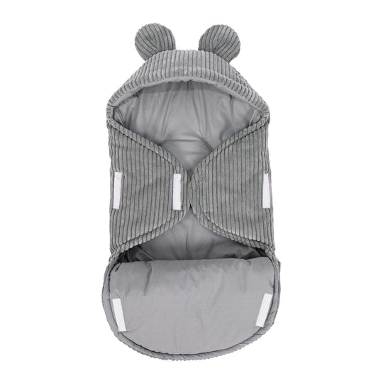 Baby Swaddle with Bear Ears – Grey