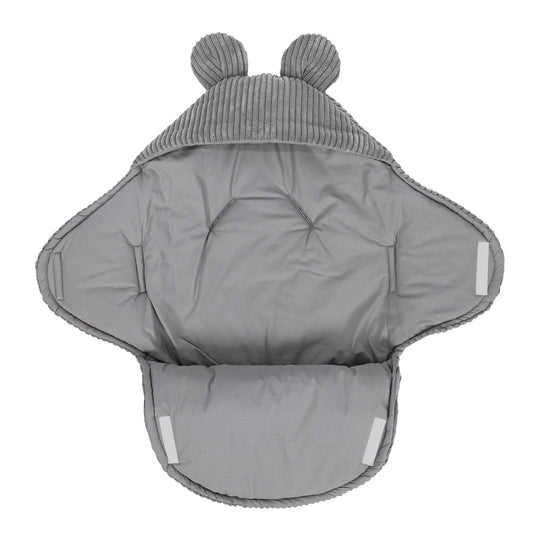 Baby Swaddle with Bear Ears – Grey