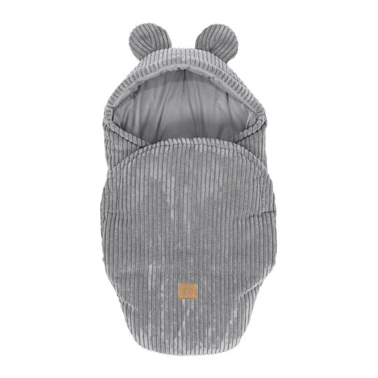 Baby Swaddle with Bear Ears – Grey