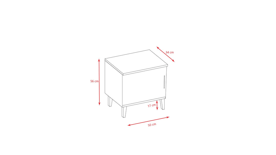 Bedside Table Kubi - Grey