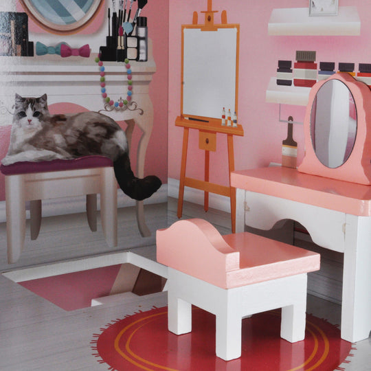 Houten Poppenhuis Liselle met LED-verlichting