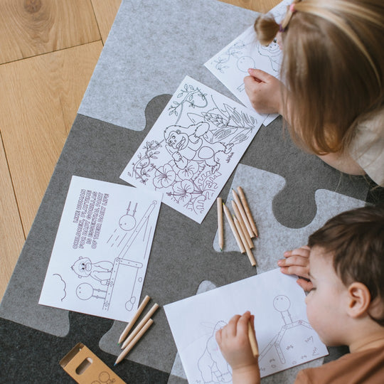 4-piece Felt Puzzle Playmat - Add-on for Climbing Toys