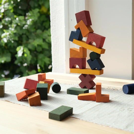 Houten torenpuzzel - kleurrijk