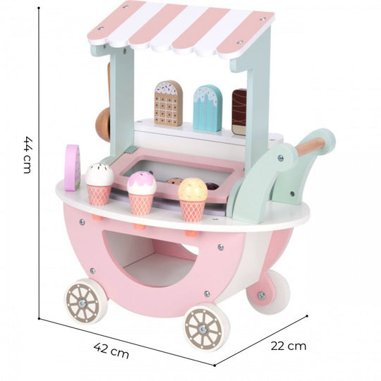 Wooden Ice Cream Shop With Cart