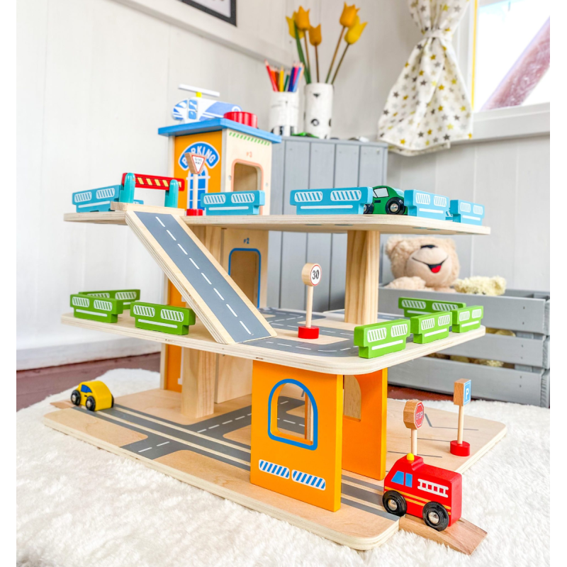 Houten parkeergarage - met 3 verdiepingen