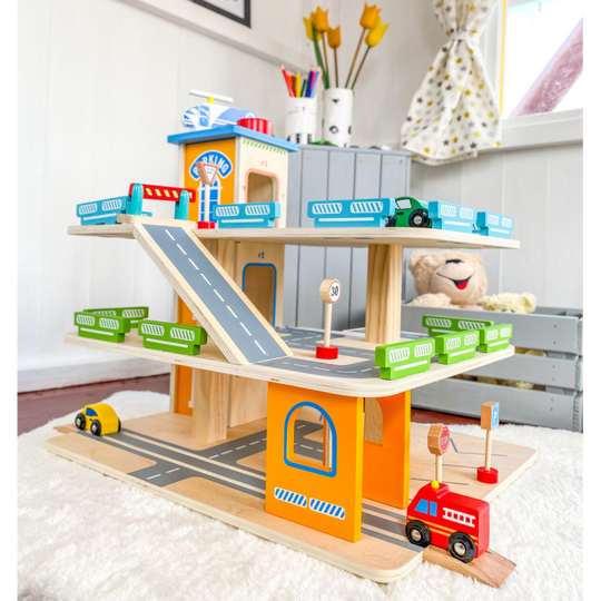 Houten parkeergarage - met 3 verdiepingen