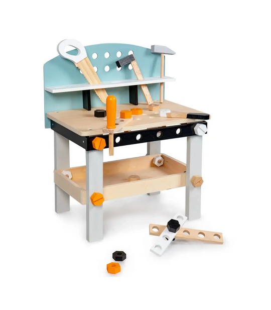 Kleine Houten Werkbank voor Kinderen – 32-delige Set
