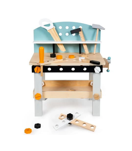Kleine Houten Werkbank voor Kinderen – 32-delige Set
