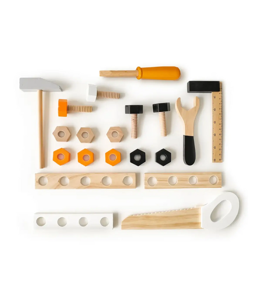 Kleine Houten Werkbank voor Kinderen – 32-delige Set