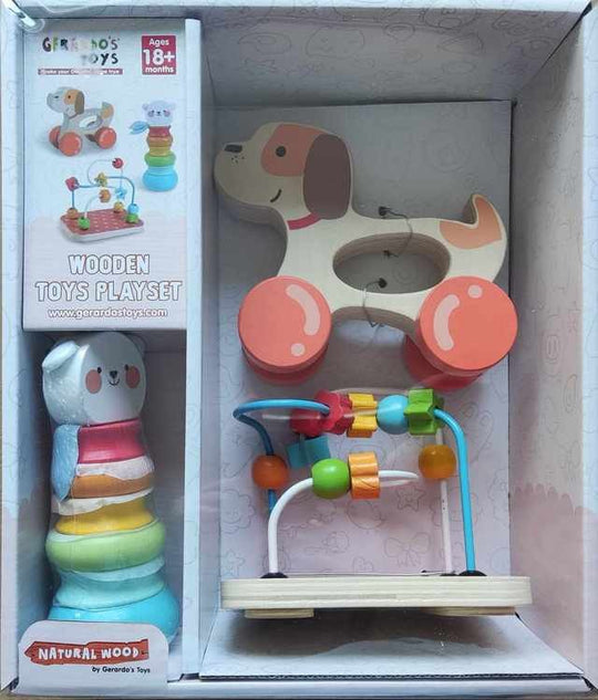 3-in-1 Houten Speelset – Leren, Spelen & Ontdekken