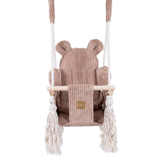 Indoor Baby Swing, Teddy - Pink Powder