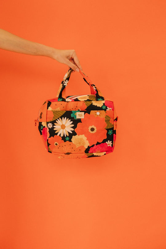 Large Make-Up Bag - Picnic With Flowers