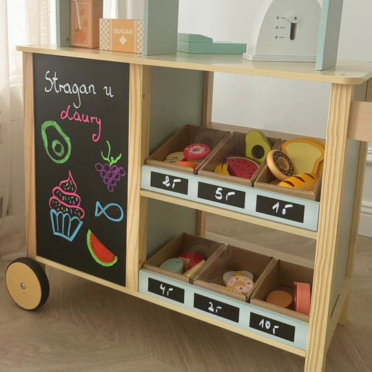 Large Multifunctional Wooden Food Truck Stand, 73 pcs