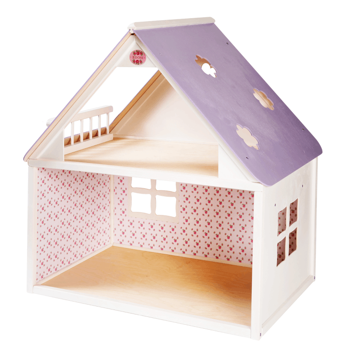 Roosi Poppenhuis Platteland - Klassiek Houten Poppenhuis - Wit