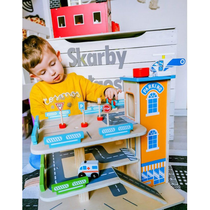 Houten parkeergarage - met 3 verdiepingen