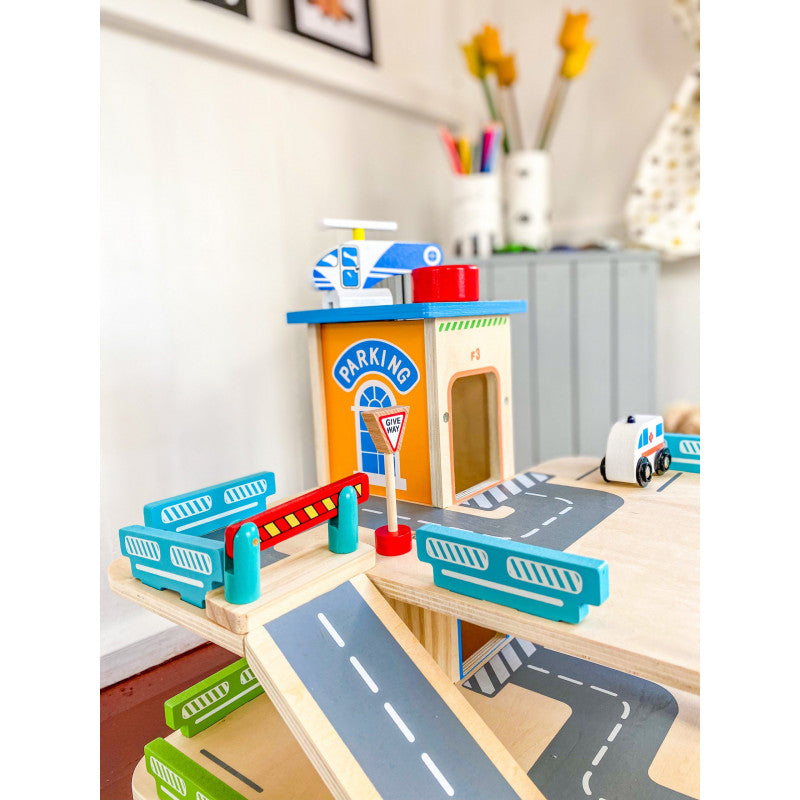 Houten parkeergarage - met 3 verdiepingen