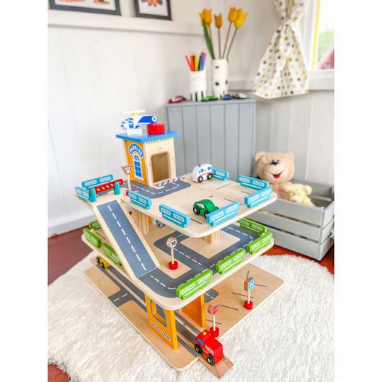 Houten parkeergarage - met 3 verdiepingen