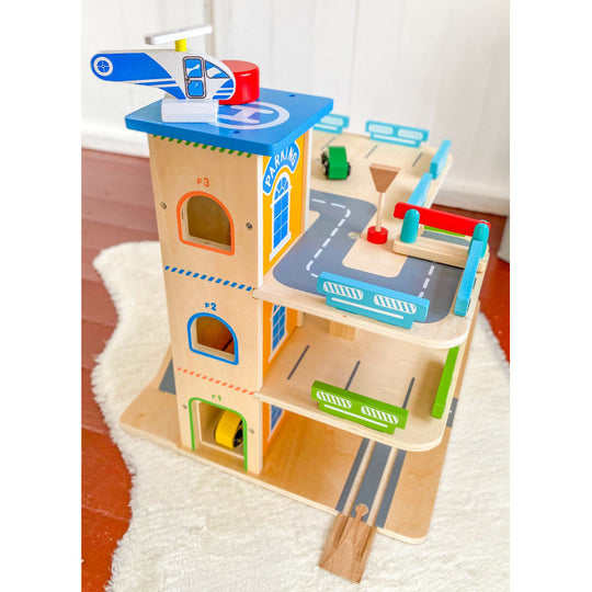 Houten parkeergarage - met 3 verdiepingen