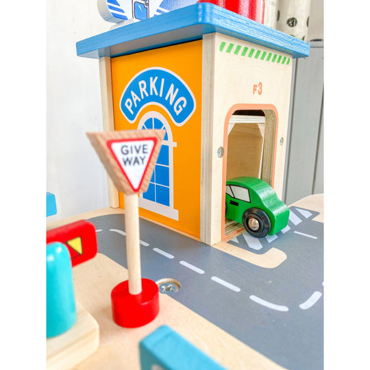 Houten parkeergarage - met 3 verdiepingen