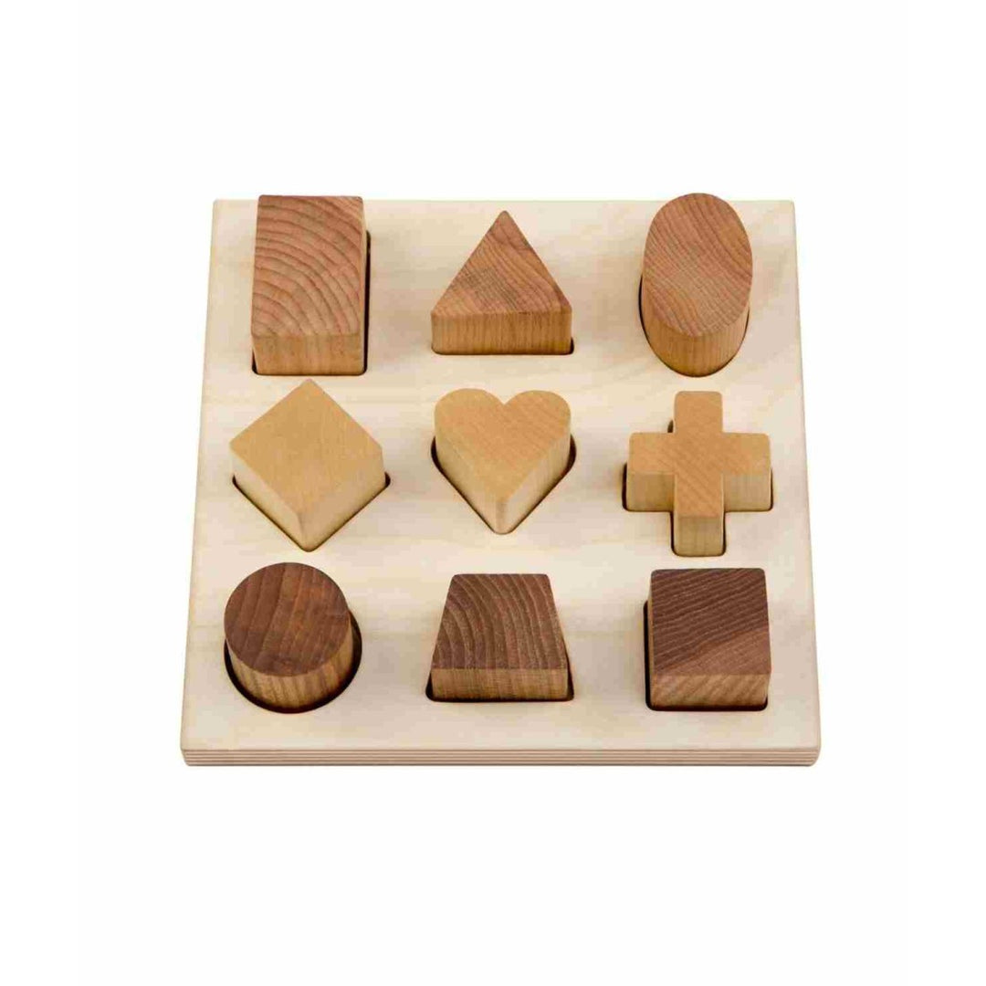 Wooden Shape Sorting Blocks - Natural