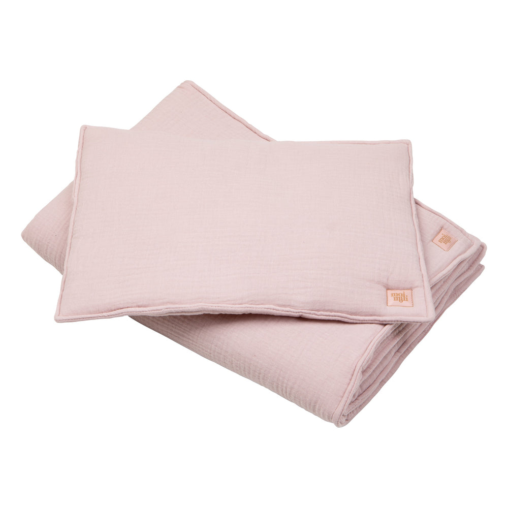 Muslin Baby Blanket + Pillow Set - Baby Pink