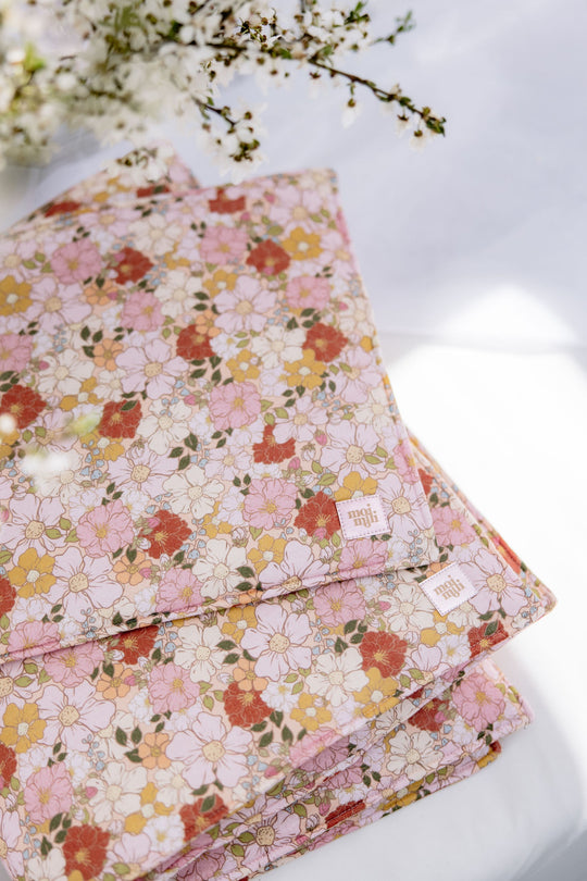 Muslin Baby Blanket + Pillow Set - Spring Garden