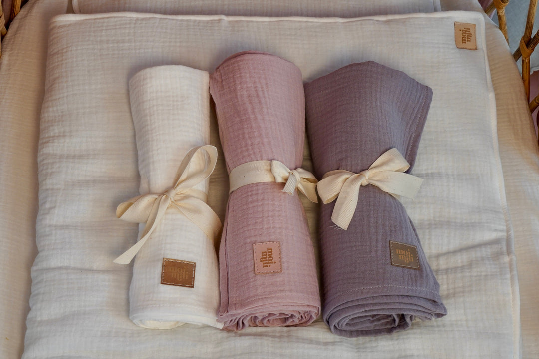 Muslin Baby Blanket + Pillow Set - Cream